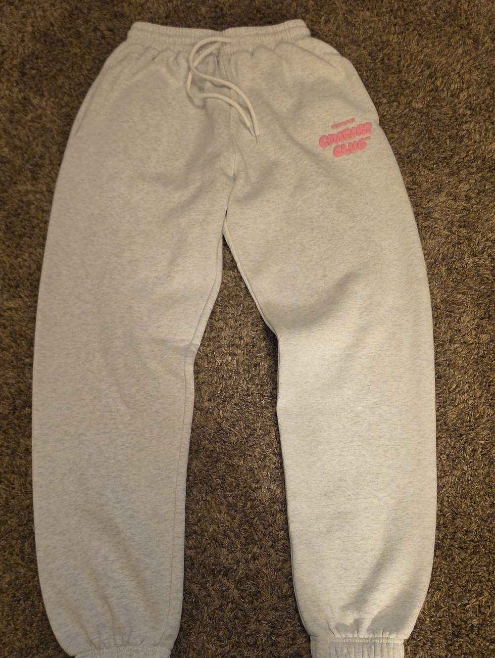 Grey Sweatpants with Pink Logo - White Fox
